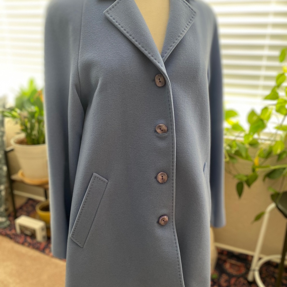 Pendleton Slate Blue Wool Blend Single-Breasted Coat